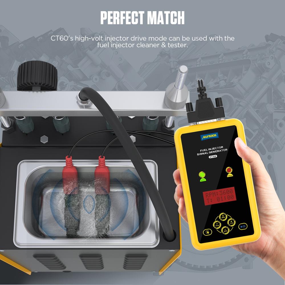 AUTOOL CT60 Auto Fuel Injector Tester Fuel Injector Flush Tester  Automotive Goods CT150 CT200 12V Pulse Pressure Boost Tester