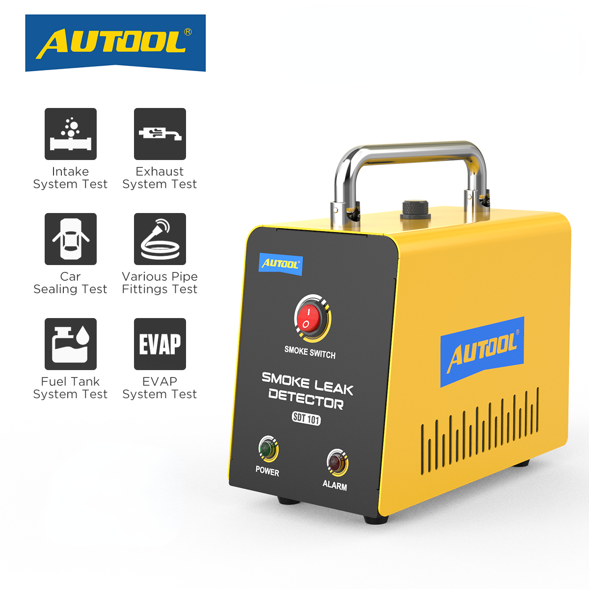 AUTOOL SDT101 Car Smoke Leak Detector 12V Automotive EVAP Leakage Gas Leakage Locator Oil Pipe Generator Diagnostic Tool