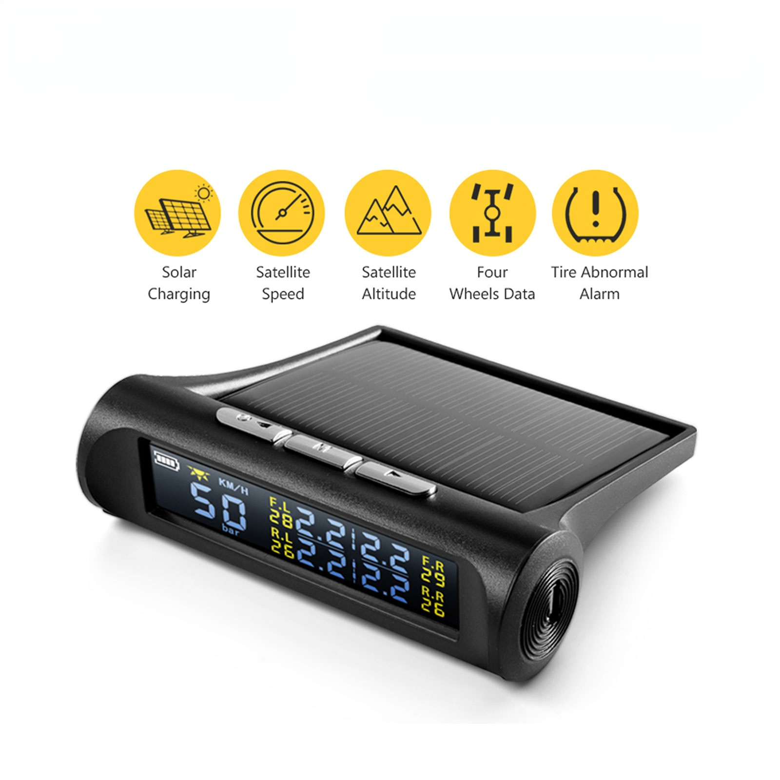 AUTOOL TW500 Car TPMS Tyre Pressure Monitoring System Solar Power Digital LCD Display Auto Security Alarm Systems Tyre Pressure
