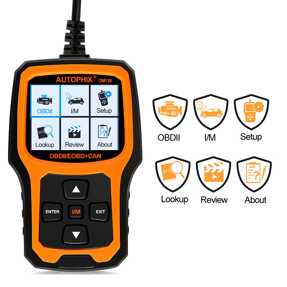 Autophix OM126 OBD2 Scanner Car Engine Code Reader OBD 2 Automotive Diagnostic Tools Scanner Car Accessories Multi-Languages