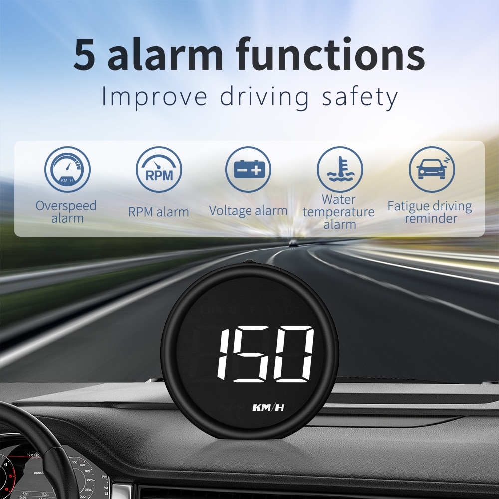 B1 OBD2 Hud Car Head Up Display Projector Alarm EOBD Auto Fuel Consumption Speedometer Windshield Car Electronic Accessories