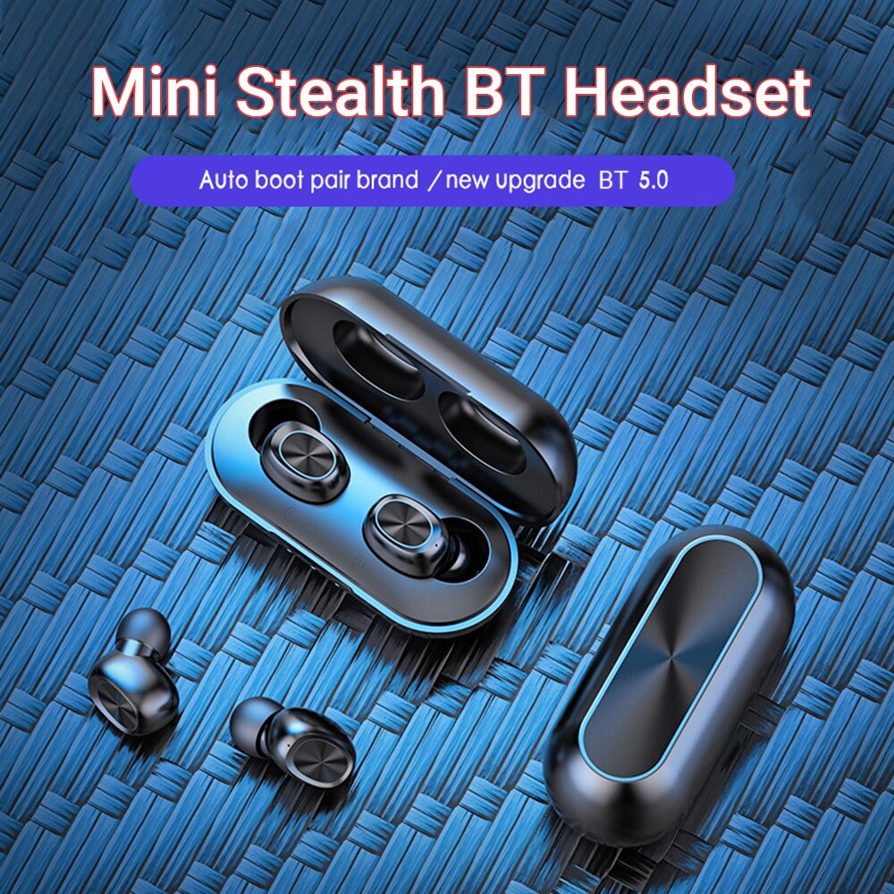 B5 TWS Wireless  BT 5.0 Bluetooth Earphone with Charging Case Waterproof Stereo Sound Earbuds for Android iOS PC Tablet Headset