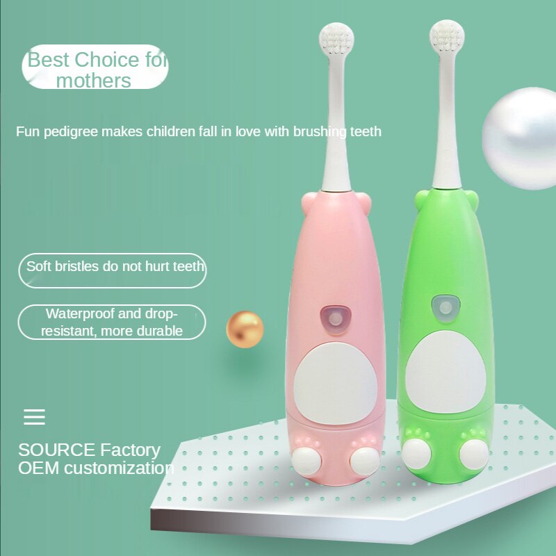 Baby Girls Electric Toothbrush Kids Sonic Tooth Brush Waterproof for 3-12 Ages Gift Boy Teeth Care Cartoon Teeth Whitening