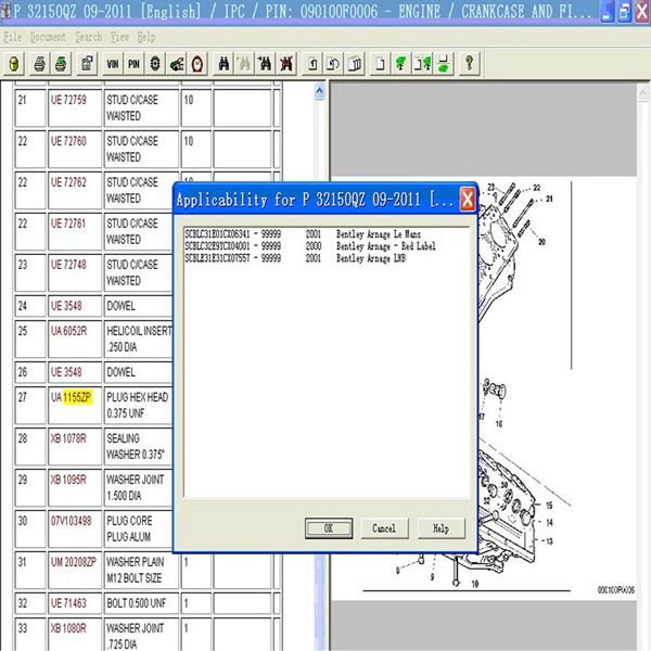 IETIS Car Repair Information Accessories Catalog System for Bentley