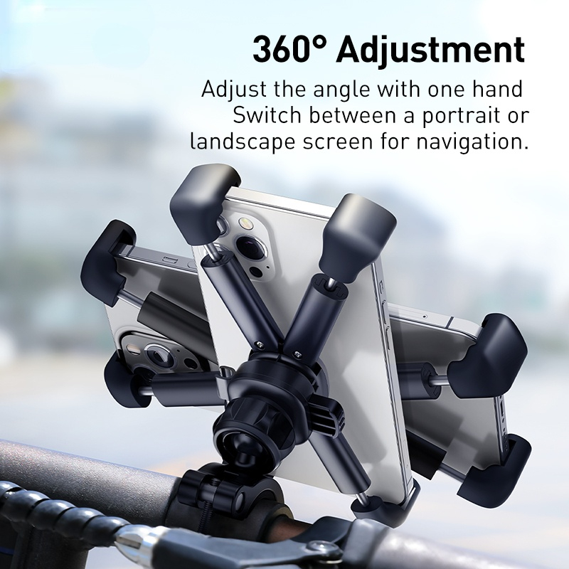 Bike Phone Holder Bicycle Motorcycle Mobile Cellphone Holder 360° Rotation Bike Handlebar Clip Stand GPS Mount Bracket