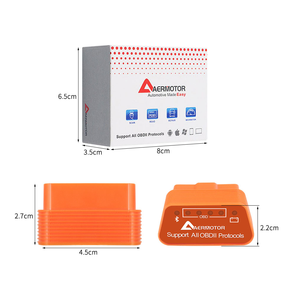 Bluetooth elm327 V1.5 OBD2 Mini OBD2 Bluetooth Scanner for Multi-brands CAN-BUS as same as ELM327 Bluetooth