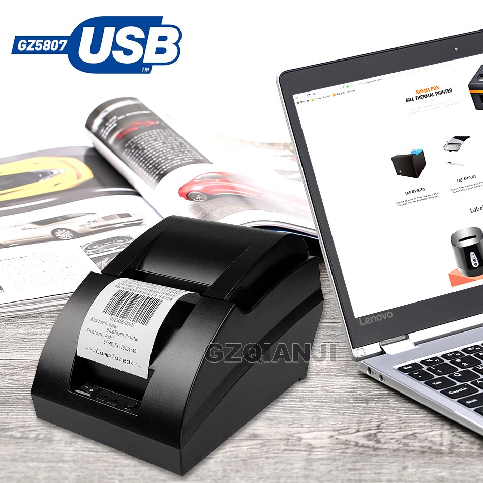 Bluetooth USB Thermal Receipt Printer 58mm POS Printer For Mobile Phone Android Windows For Supermarket and Store