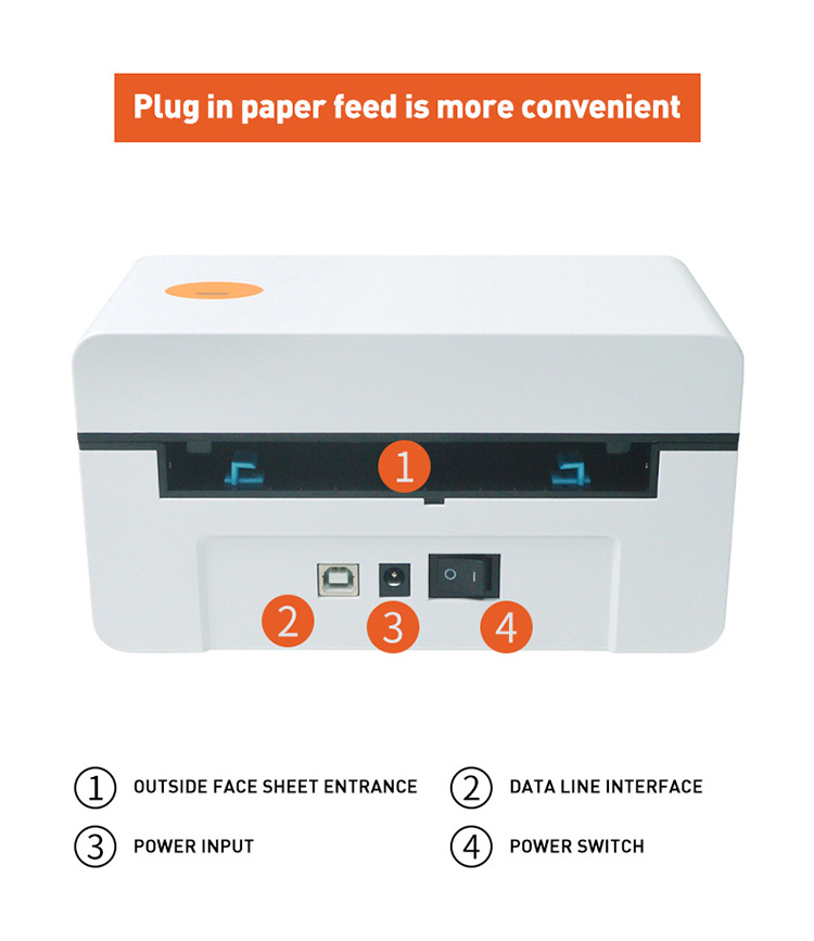 4 inch Blutooth Thermal Label Printer High Speed Printing Shipping Label From Window And Mac 100X150 Shipping Barcode Printer