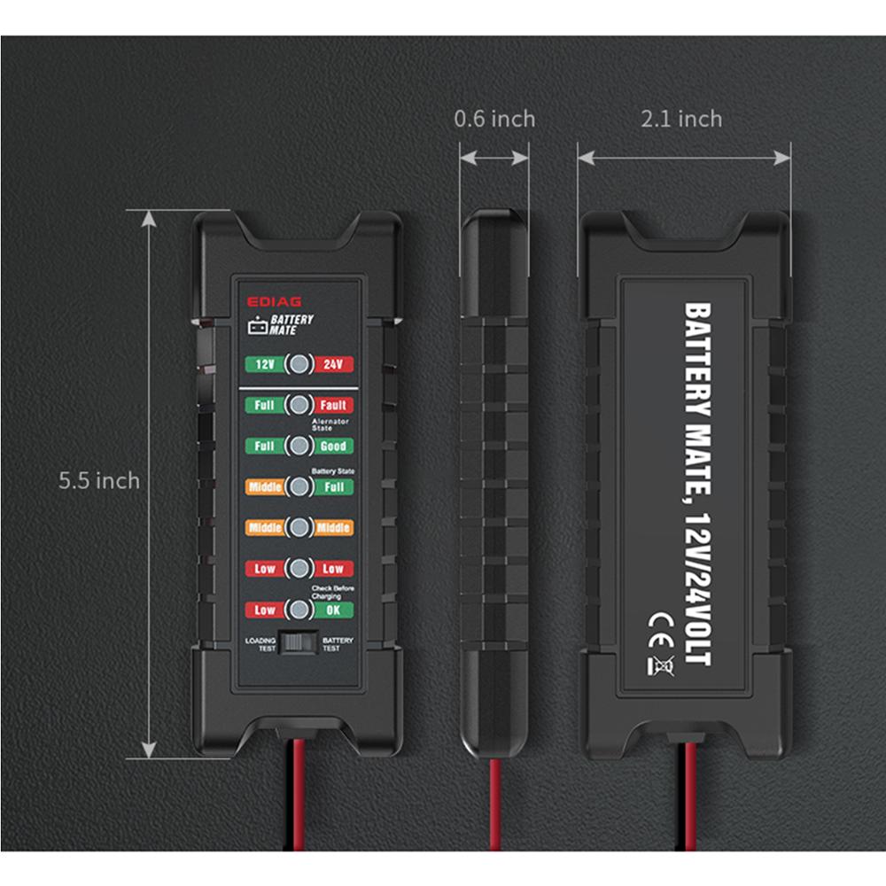 BM410 BM420 Battery Tester 12~24V Cigarette lighter Version Car Digital 6 LED Light Alternator Auto Battery Analyzer