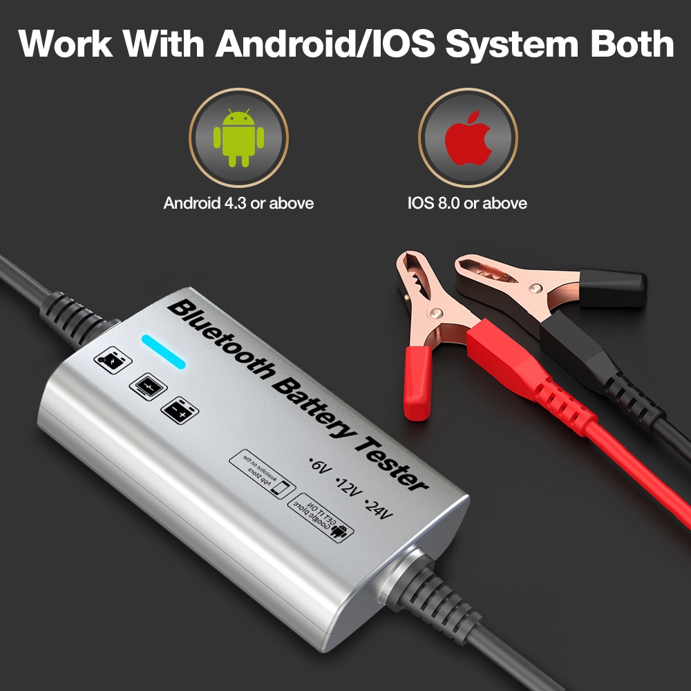 BM500 Car Truck Battery Tester Wireless Bluetooth 6V 12V 24V Auto Battery Analyzer Test Tools work with Android IOS