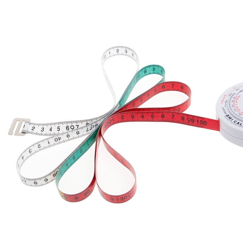 BMI Body Mass Index Retractable Tape 150cm Measure Calculator Diet Weight Loss Tape Measures Tools