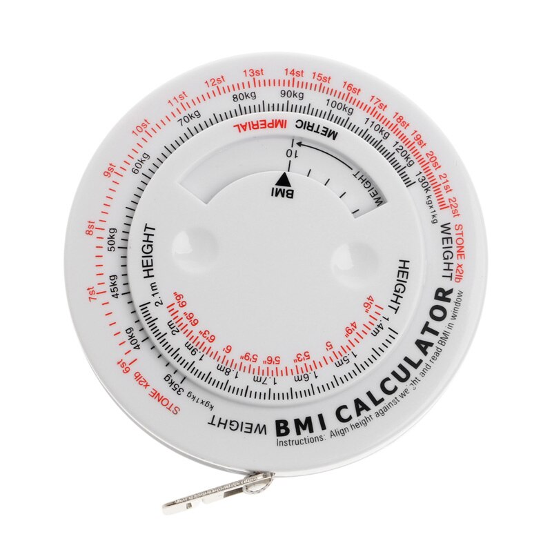 BMI Body Mass Index Retractable Tape 150cm Measure Calculator Diet Weight Loss Tape Measures Tools