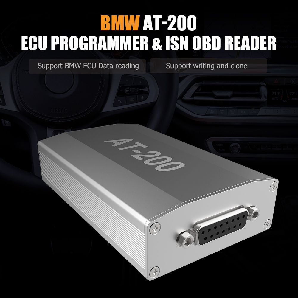 BMW AT-200 AT200 V1.8.5 ECU Programmer & ISN OBD Reader Support MSV90 MSD85 MSD87 B48