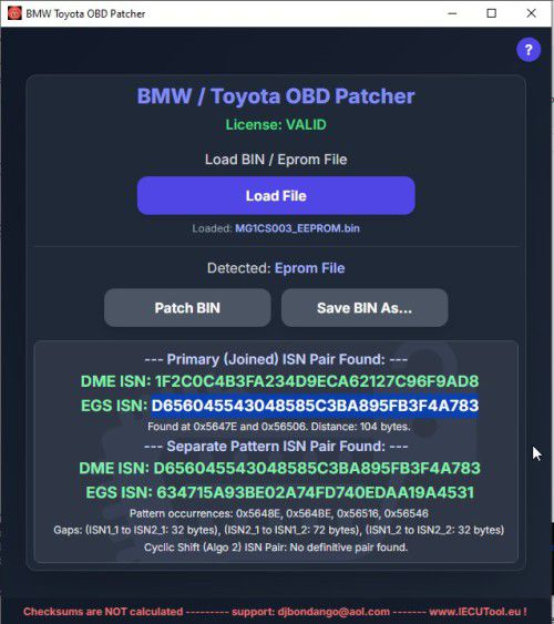 BMW DME Bench Unlock Software for GEN1 GEN2 S55 S58 B46 B48 B58 F & G Series and Toyota Supra A90 for foxflash, padflash,Kt200 User
