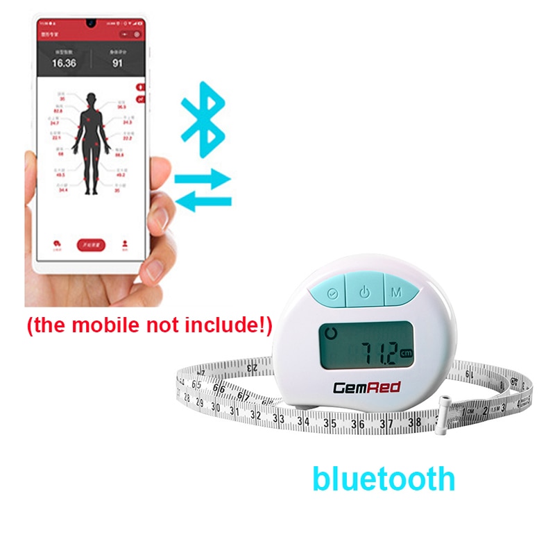 150cm Digital Body Tape Bluetooth APP Measure LED Electronic Health Body Fat Caliper Test Circumference and Linear Measure Mode