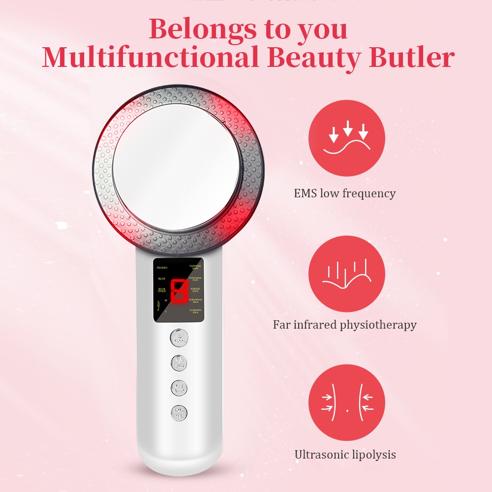 Ultrasound Cavitation LCD EMS Body Slimming Massager Lipo Fat Burner Machine Galvanic Infrared Facial Lifting Weight Loss Device