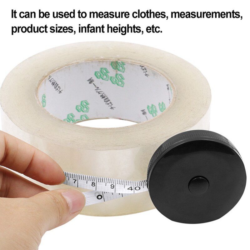 1.5m/60inch Black Tape Measures Automatic Flexible Mini Sewing Measuring Tape Dual Sided Retractable Tool Body Tailor Tape Ruler