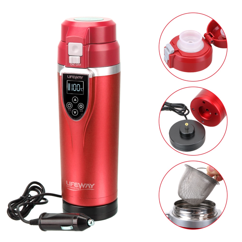 Boiling Mug Adjustable Temperature Car Heating Cup 12v Water Heater 350ML Portable Vehicle Electric Kettle For Coffee Tea Milk