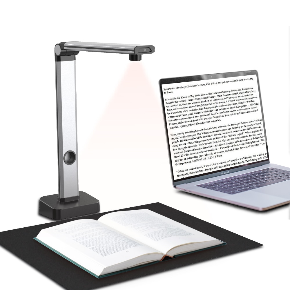 L10 Book & Document Scanner, Auto-Flatten & Capture Size A3, Smart Multi-Language OCR, SDK & Twain for Office and Education