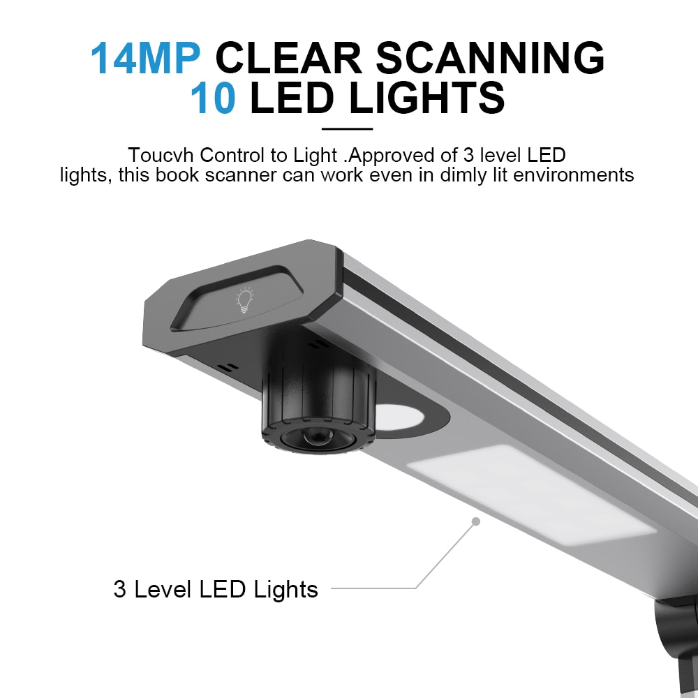 L10 Book & Document Scanner, Auto-Flatten & Capture Size A3, Smart Multi-Language OCR, SDK & Twain for Office and Education