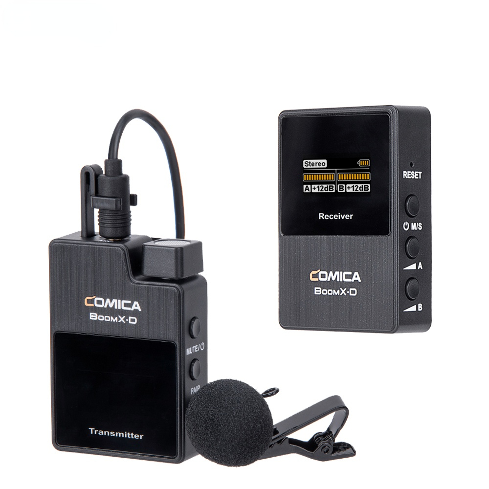 BoomX-D1 2.4G Digital Mini Wireless Microphone System,Lavalier Lapel Microphone for Canon Nikon DSLR Cameras,Smartphone
