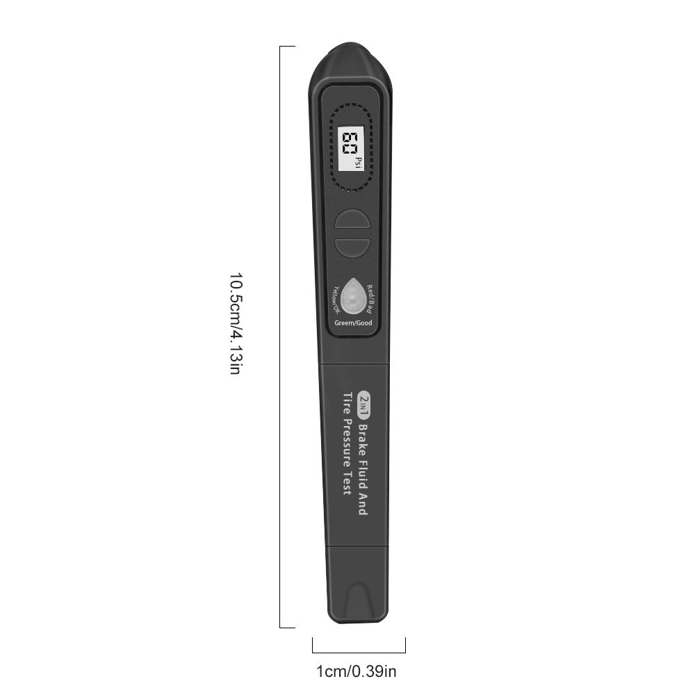 Brake Fluid Liquid Tester Pen & Tire Pressure Tester 2 in 1 LED Universal Detector Automotive Diagnostic Testing Tool