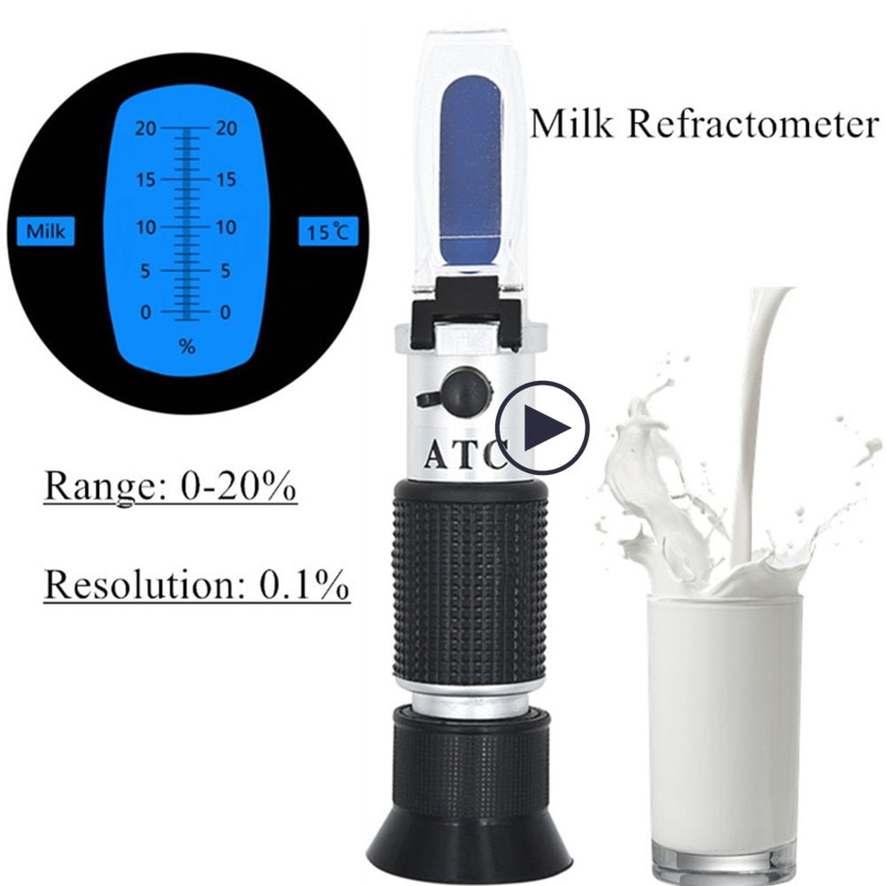 0-20% Brix refractometer Brix Milk Concentration Refractometer Tester Milk Refractometer Scale Handheld Tool Hydrometer with ATC