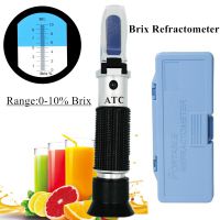 Brix Refractometer 0-10% Brix Handheld Sugar Meter ABS Material Plastic Sugar Refractometer Sugar Content Testing Equipment 40%