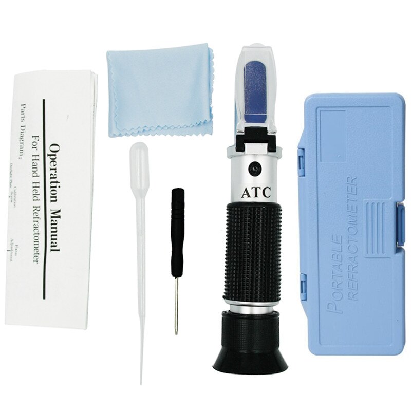 Brix Refractometer 0-10% Brix Handheld Sugar Meter ABS Material Plastic Sugar Refractometer Sugar Content Testing Equipment 40%