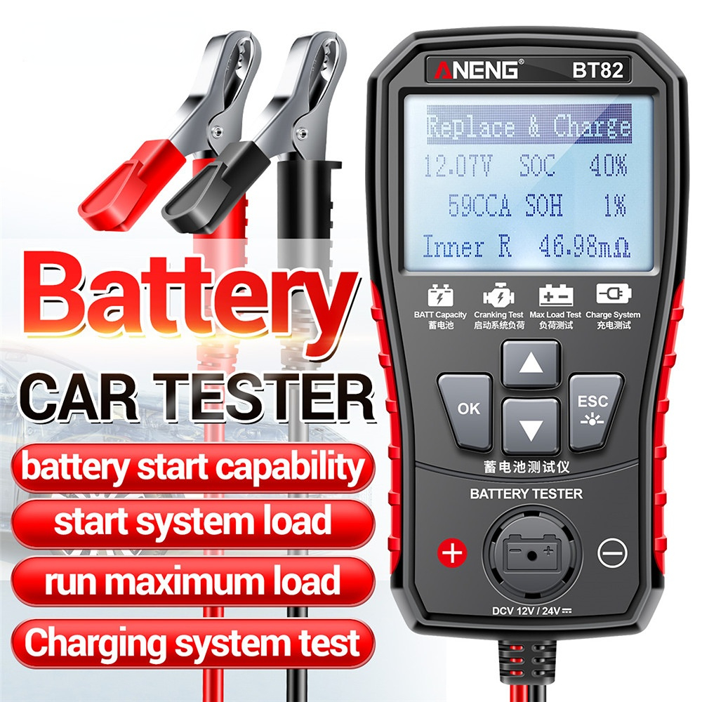 ANENG BT82 Portable Digital  Car Battery Tester Circut Test Analyzer Battery Detector Auto Motorcycle Fault Testing Battery Tool