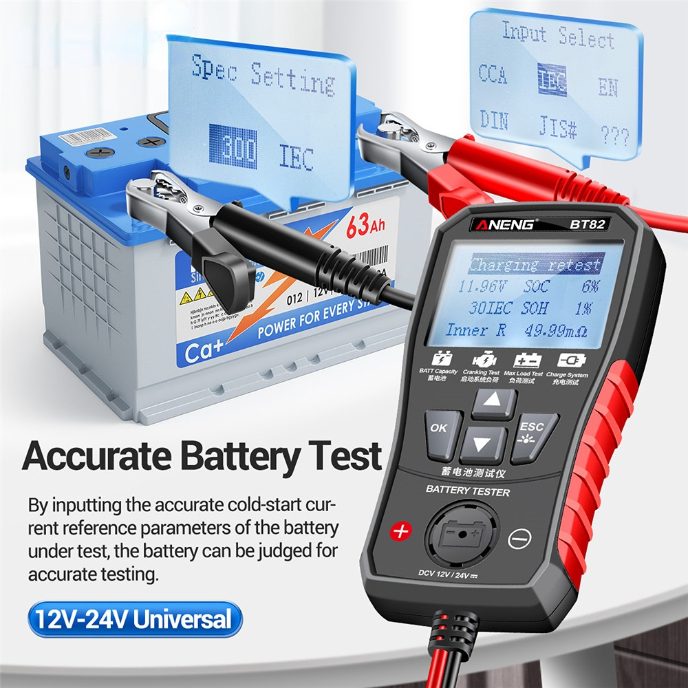 ANENG BT82 Portable Digital  Car Battery Tester Circut Test Analyzer Battery Detector Auto Motorcycle Fault Testing Battery Tool