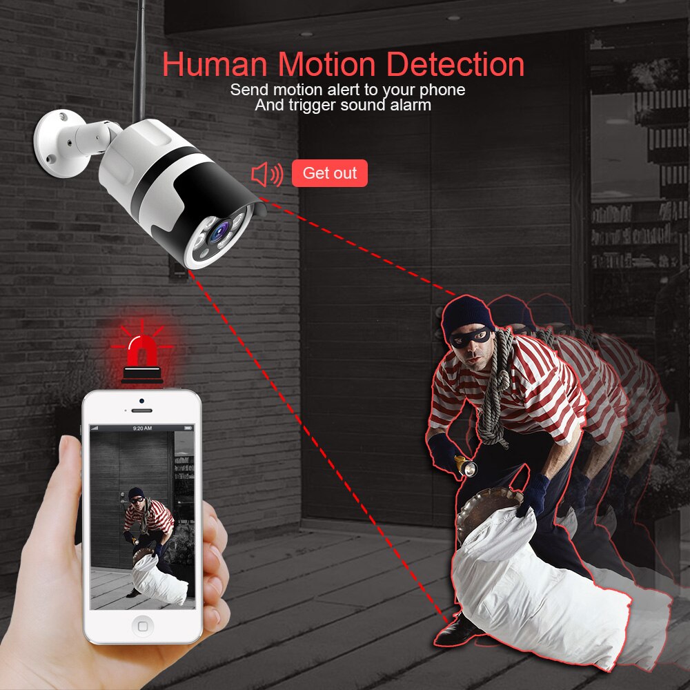 HD 1080P 5MP Bullet WiFi IP Camera Wireless Outdoor Night Vision 20m CCTV Security Camera Two Way Audio Alarm P2P Camhipro