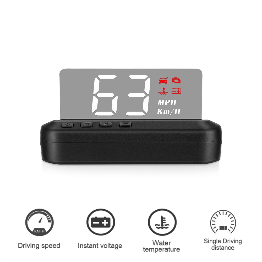 C100 Head Up Display OBD2 HUD Mirror Updated Optional Speed Fuel Consumption Car Speedometer Windshield Projection