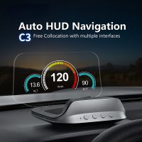 C3 Head Up Display OBD2 HUD Mirror Updated Optional Navigation HUD Speed Fuel Consumption Car Speedometer Projection