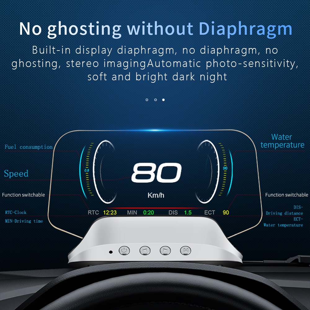 C3 Head Up Display OBD2 HUD Mirror Updated Optional Navigation HUD Speed Fuel Consumption Car Speedometer Projection