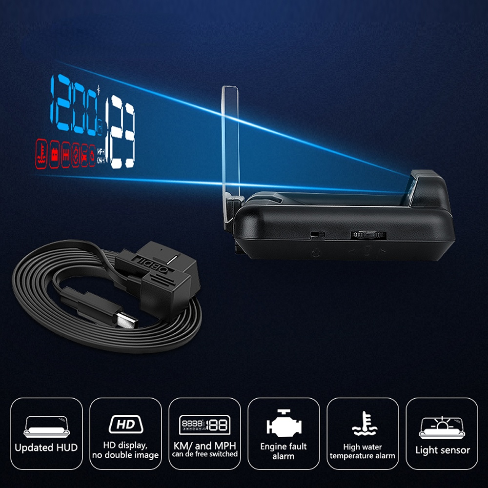 C500 OBD2 Hud Head-Up Display With Mirror Projection Digital Car Speed Projector On-Board Computer Fuel Mileage