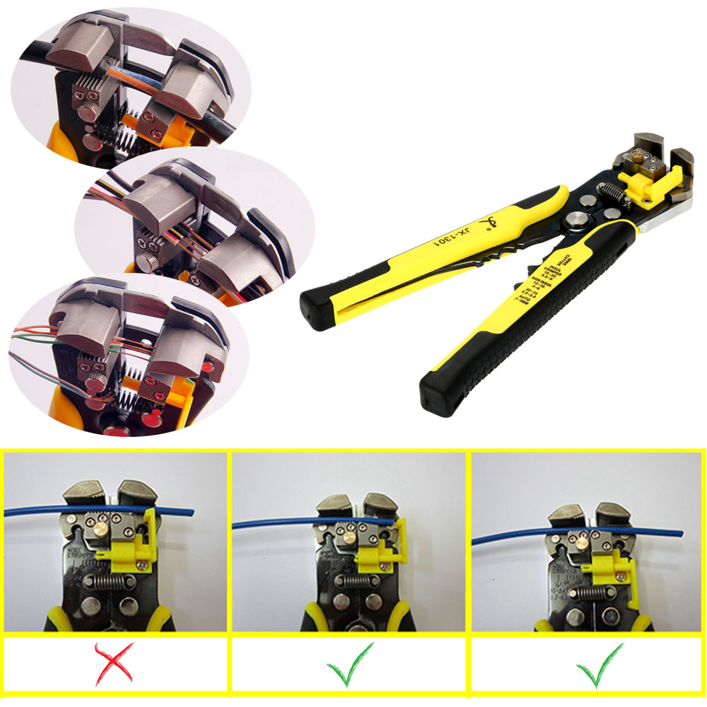 Cable Wire Stripper Automatic Crimping Tool Peeling Pliers Adjustable Terminal Cutter Wire multitool Crimper JX-1301