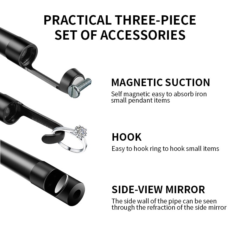 Single & Dual Lens Inspection Camera Endoscope with 5" IPS LCD Screen 8mm HD Borescope Sewer Camera with LED Flashlight