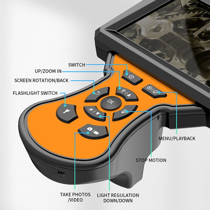 Single & Dual Lens Inspection Camera Endoscope with 5" IPS LCD Screen 8mm HD Borescope Sewer Camera with LED Flashlight