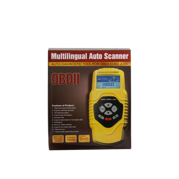 Yellow Highend Diagnostic Scan Tool OBDII auto scanner T79 (multilingual,updatable)