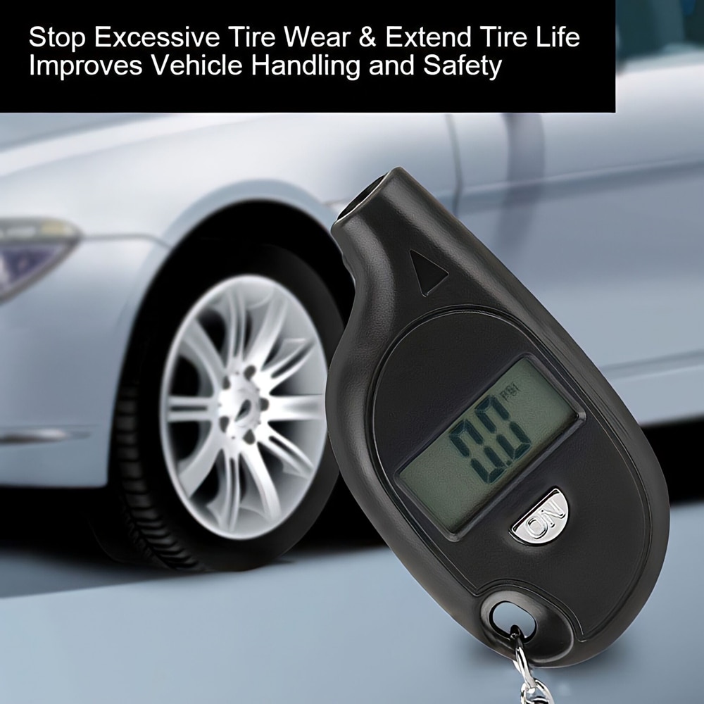 Mini Keychain Style Portable Tire Gauge Digital Lcd Display Car Air Pressure Tester Meter Auto Motorcycle Safety Tire Pressure Gauge