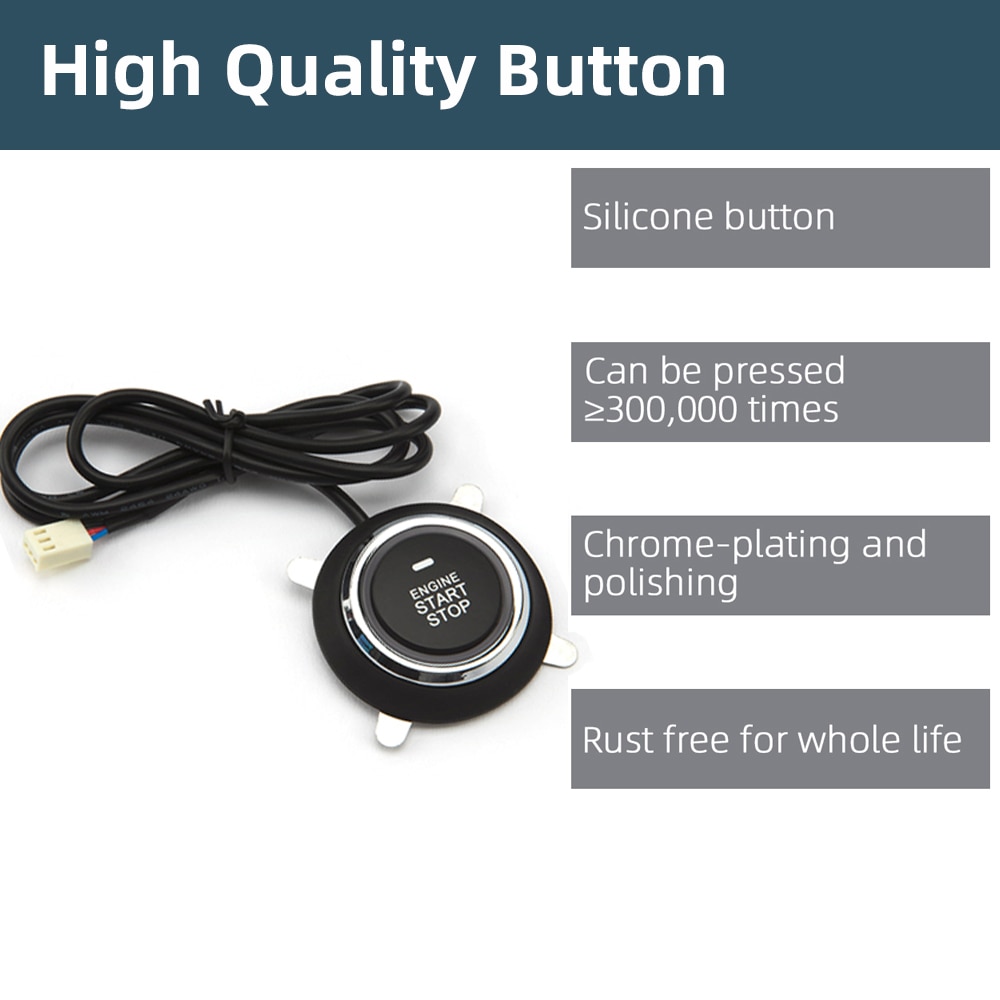 Car Alarm Start Stop Button Engine RFID Keyless Entry System Push Button Starter Stop Auto