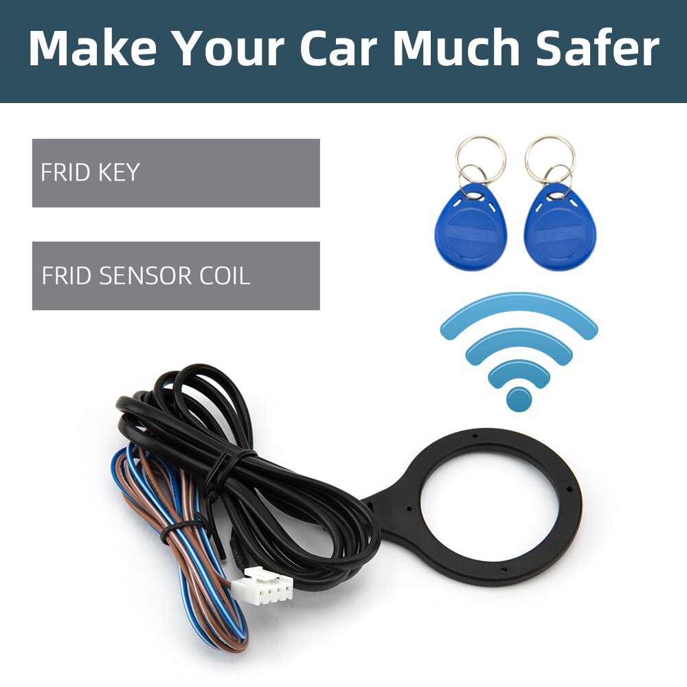 Car Alarm Start Stop Button Engine RFID Keyless Entry System Push Button Starter Stop Auto