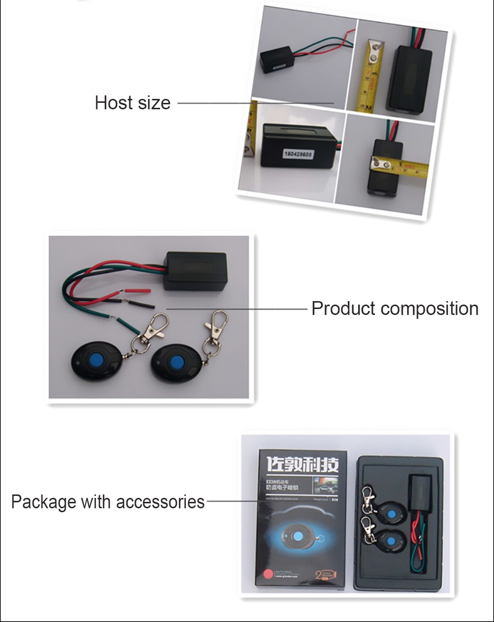 Hidden Car Engine Control Button Start/Stop Built In Lock Car Alarm System Auto Remote Keyless Entry EI38