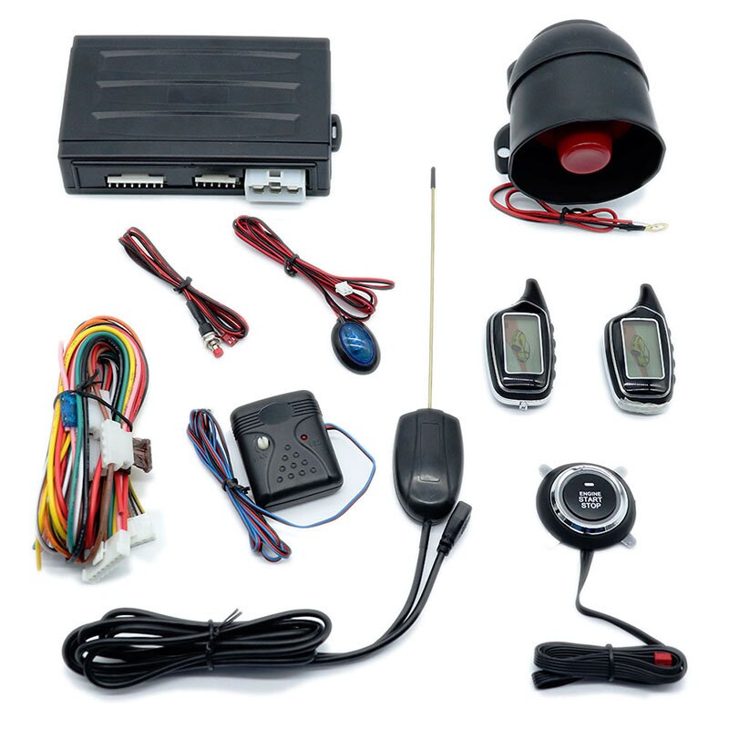 One Button Start Stop Engine Universal Two-Way Car Alarm Remote Autostart Control Central Locking Security System Keyless Entry