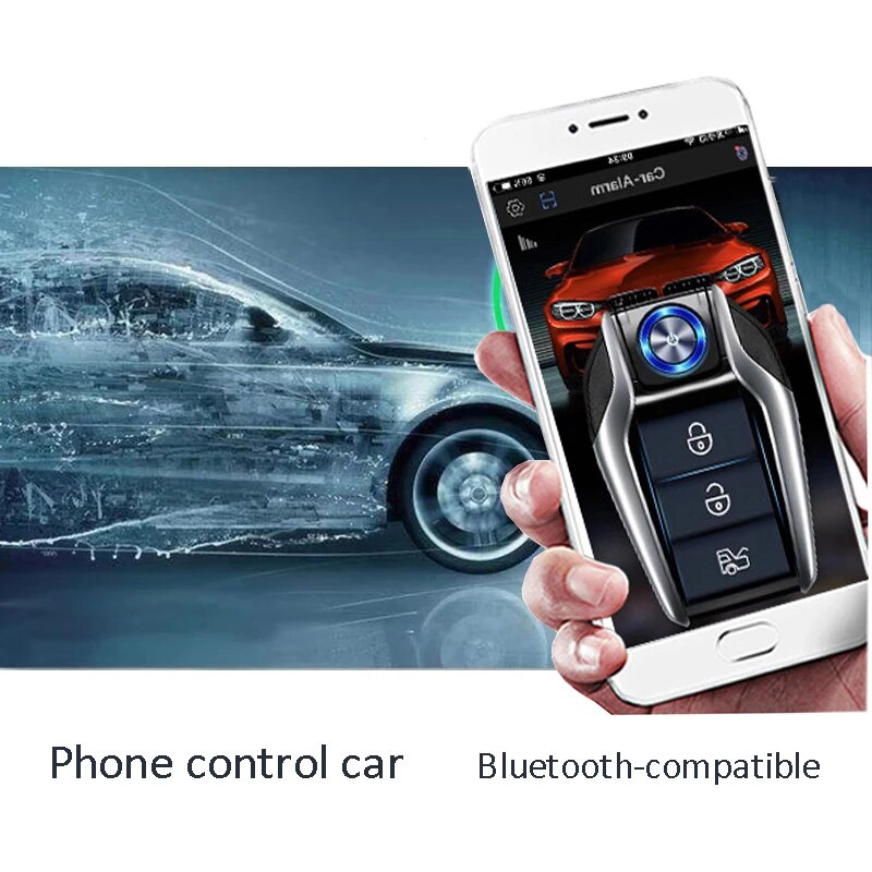 Mobile Phone Control Car Start Engine Remotely Keyless Entry System Ignition Start Stop Button Alarm With Autostart Remote start