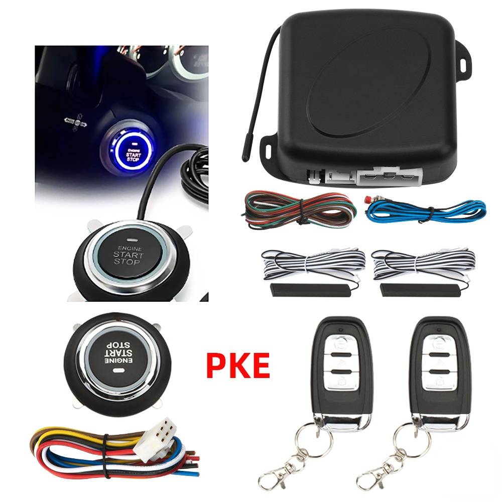 Car Alarm Remote Control PKE Car Keyless Entry Engine Start Alarm System Push Button Remote Starter Stop Auto