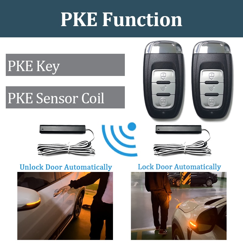 Car Alarm Remote Control PKE Car Keyless Entry Engine Start Alarm System Push Button Remote Starter Stop Auto