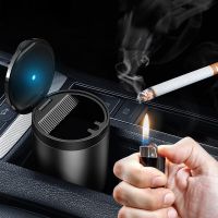 LED Light Car Ashtray High Flame Retardant Auto Ashtray Fireproof Material Easy Clean Fit Most Cup Holder Ashtray