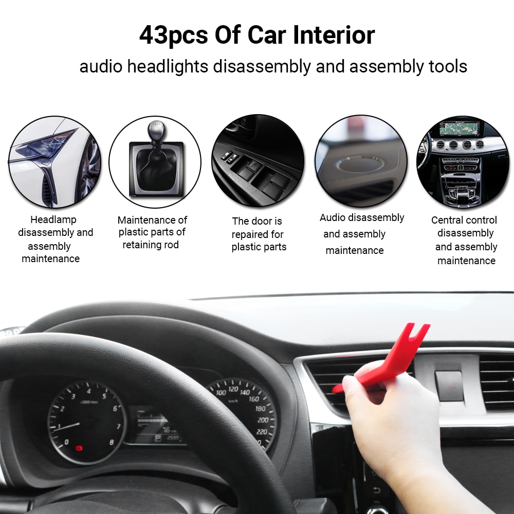 Car Audio Repair Tools Trim Removal Tool Car Panel Door Audio Trim Removal Tool Kit Auto Clip Pliers Fastener Remover Tool Set